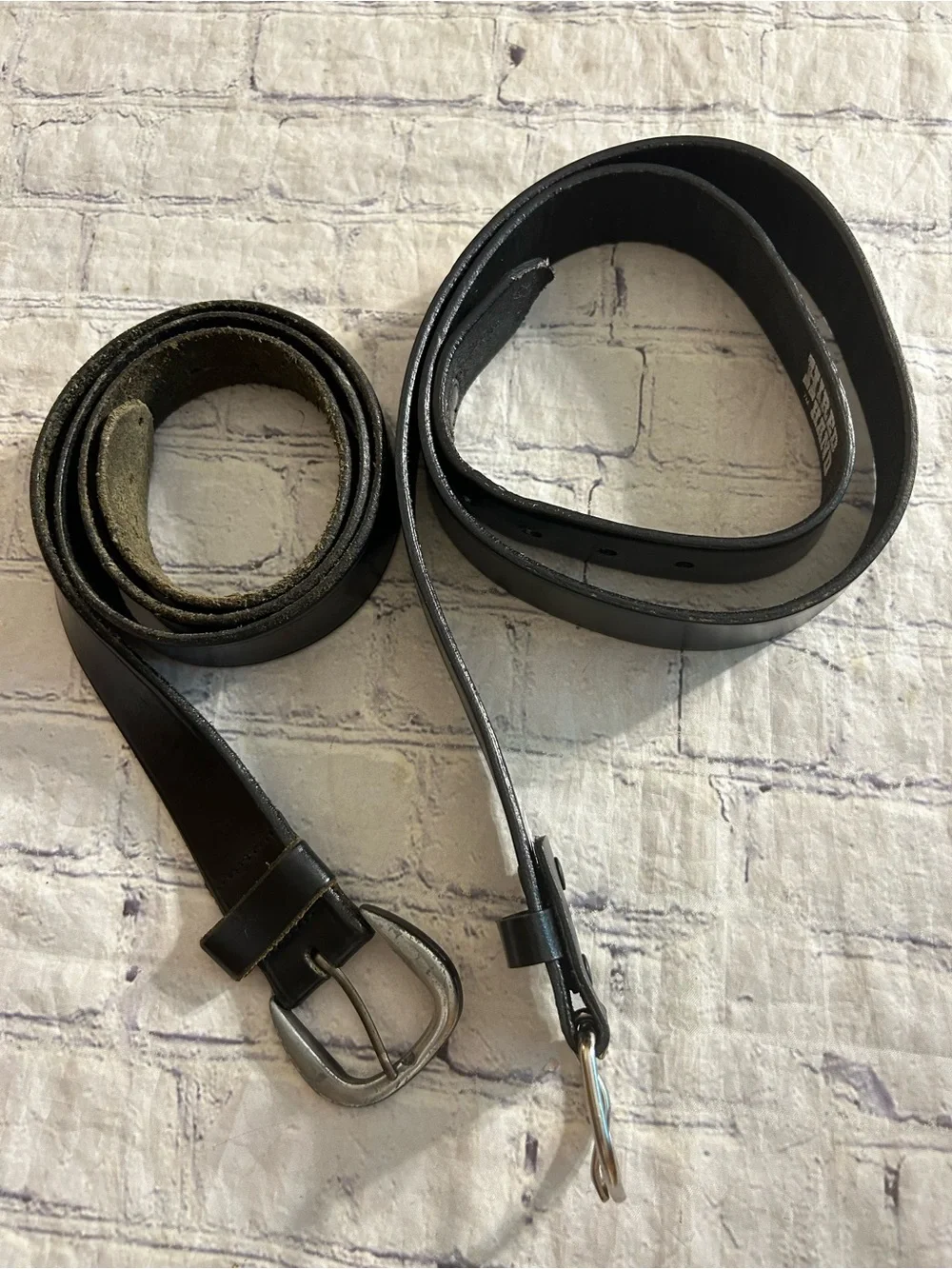 HIRED HAND BLACK LEATHER CHUNKY & BLACK LEATHER CHUNKY BELTS RUGGED STYLE